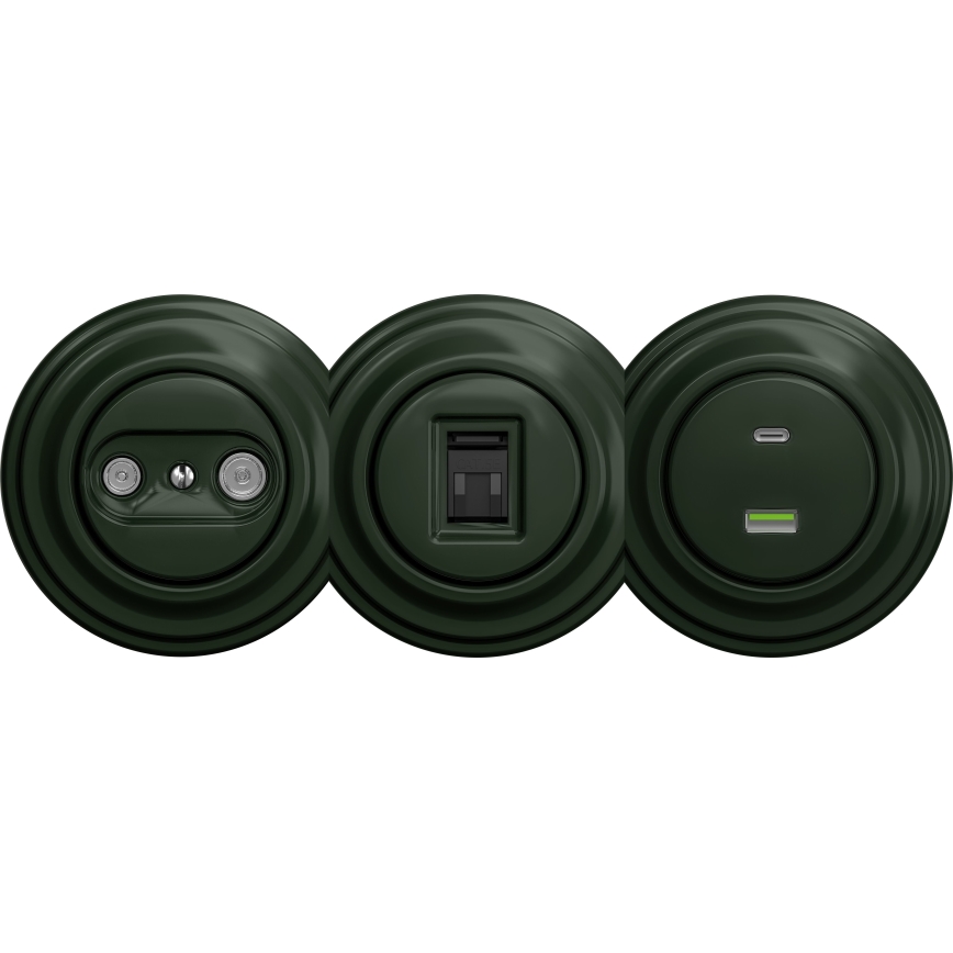 Kliklap - Tomada de dados vintage sem moldura verde