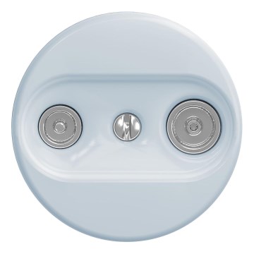 Kliklap - Tomada de parede retro para TV+R (final) sem moldura azul