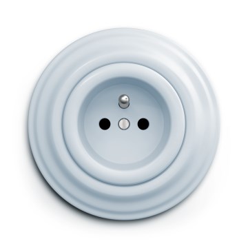 Kliklap - Tomada doméstica retro com moldura 230V, azul