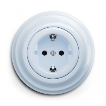 Kliklap - Tomada doméstica retro com moldura SCHUKO 230V/16A azul