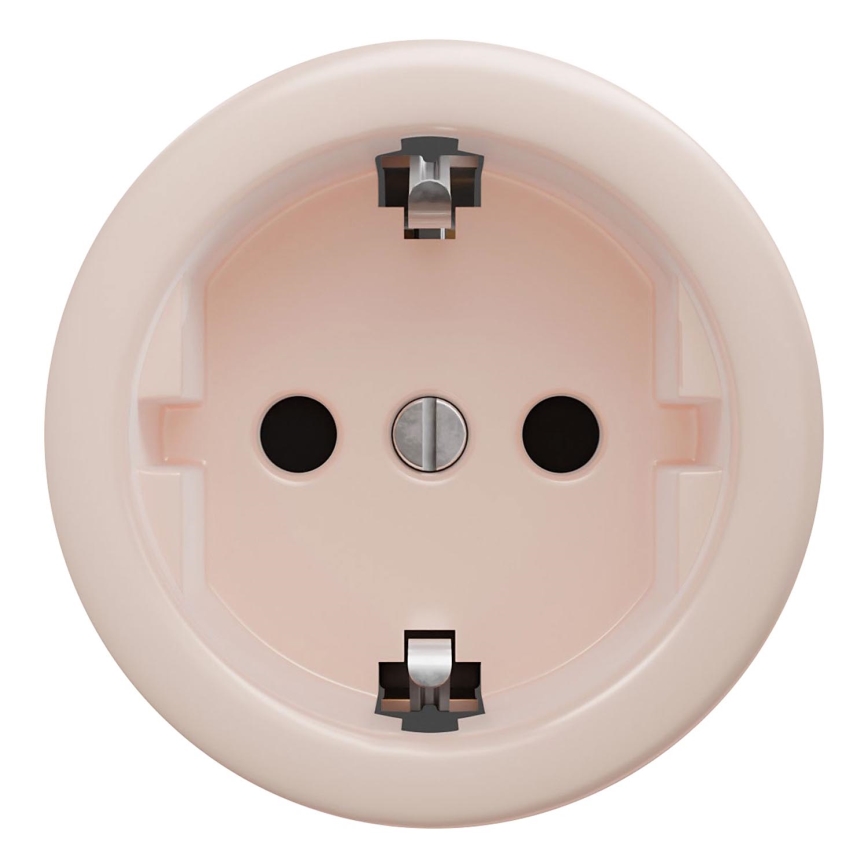 Kliklap - Tomada doméstica retro sem moldura SCHUKO 230V/16A rosa vintage