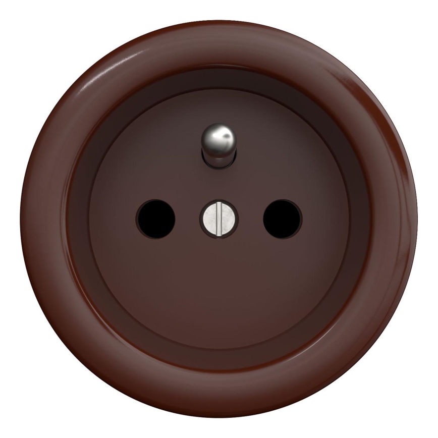 Kliklap - Tomada para casa vintage sem armação 230V castanho