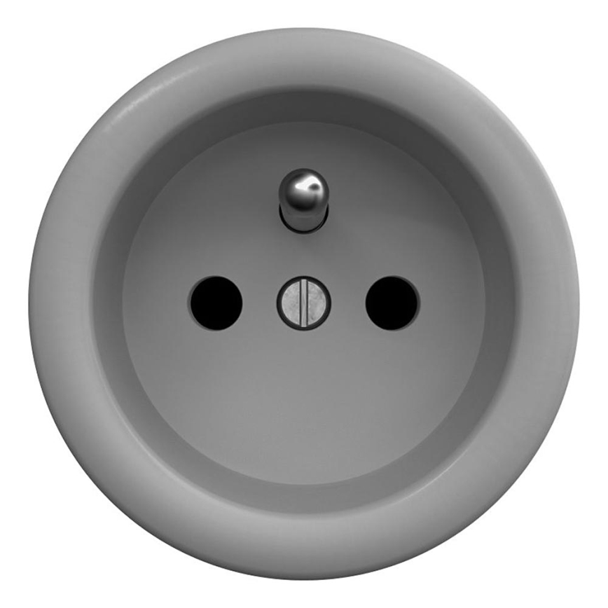 Kliklap - Tomada para casa vintage sem armação 230V cinzento