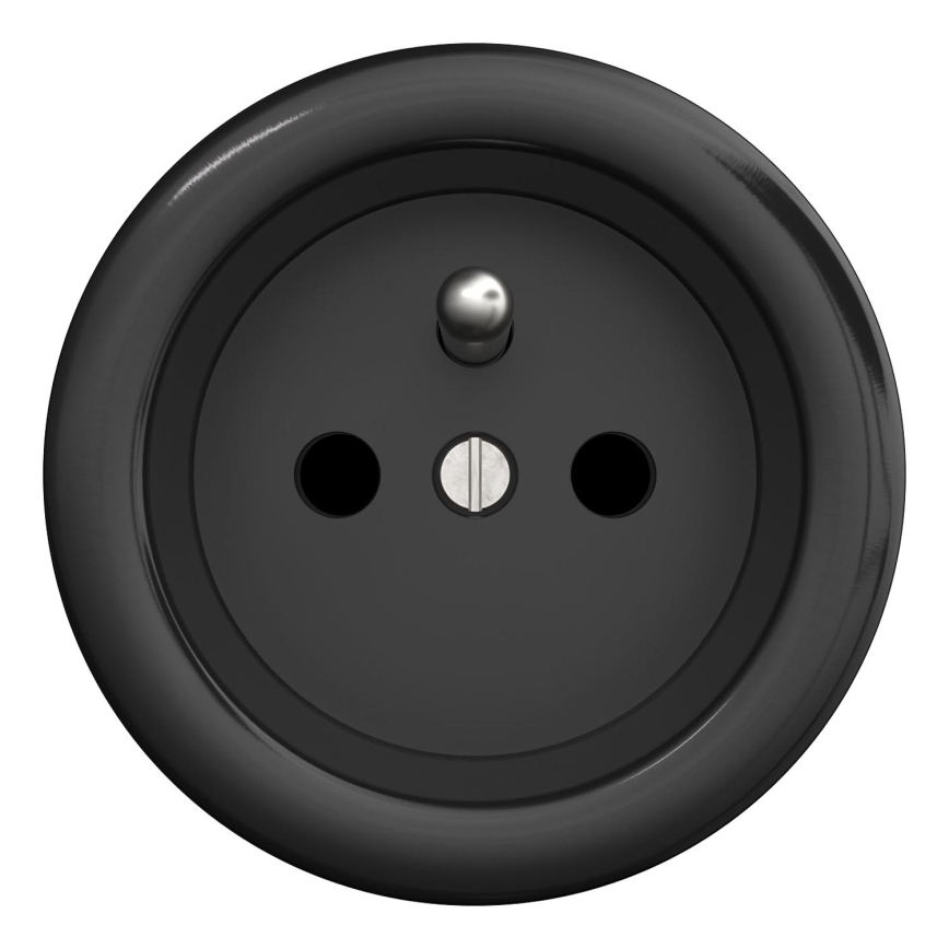 Kliklap - Tomada para casa vintage sem armação 230V preto
