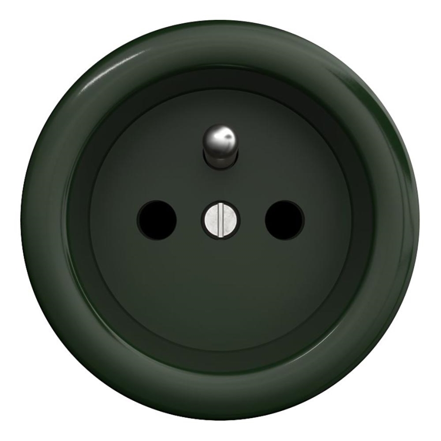 Kliklap - Tomada para casa vintage sem armação 230V verde