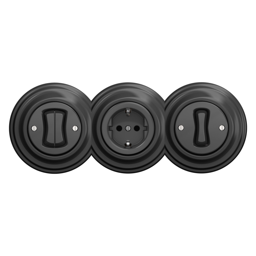 Kliklap - Tomada para casa vintage sem armação SCHUKO 230V/16A antracite