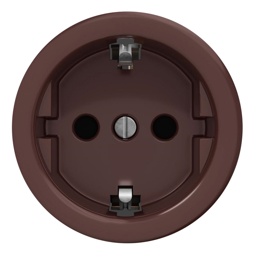 Kliklap - Tomada para casa vintage sem armação SCHUKO 230V/16A castanho