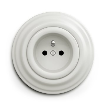 Kliklap - Tomada retro doméstica com moldura 230 V branca