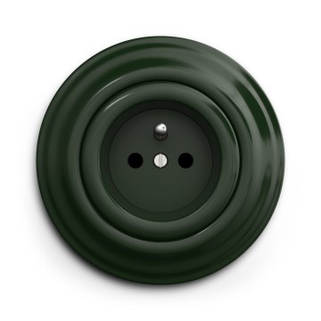 Kliklap - Tomada retro doméstica com moldura 230V verde