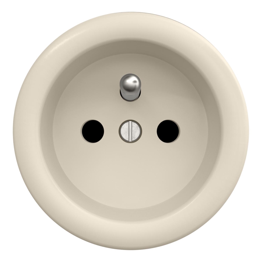Kliklap - Tomada retro doméstica sem moldura 230V bege