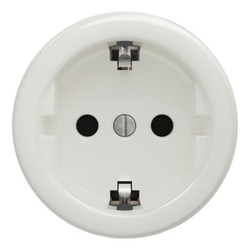 Kliklap - Tomada retro embutida sem moldura SCHUKO 230V/16A branca