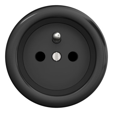 Kliklap - Tomada retro para casa sem moldura 230V preta