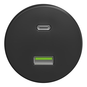 Kliklap - Tomada USB Retro A+C sem moldura antracite