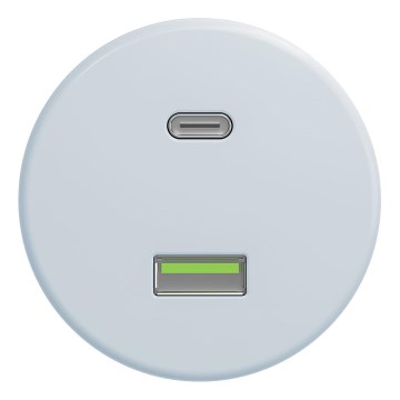 Kliklap - Tomada USB Retro A+C sem moldura azul