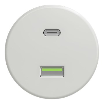 Kliklap - Tomada USB Retro A+C sem moldura branca