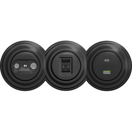 Kliklap - Tomada USB vintage A+C sem armação antracite