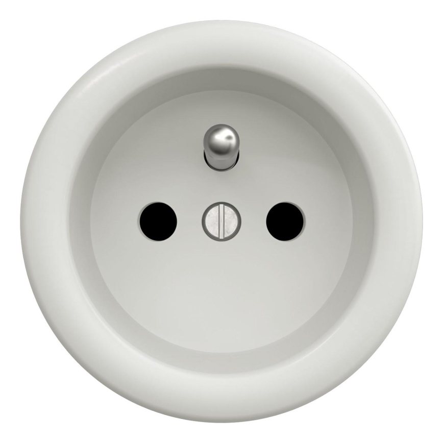 Kliklap - Tomada vintage sem armação 230V branco
