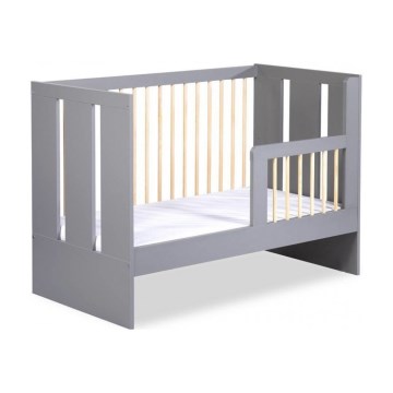 KLUPŚ - Berço infantil + grade protetora PAULINE 120x60 cm pinho/cinzento