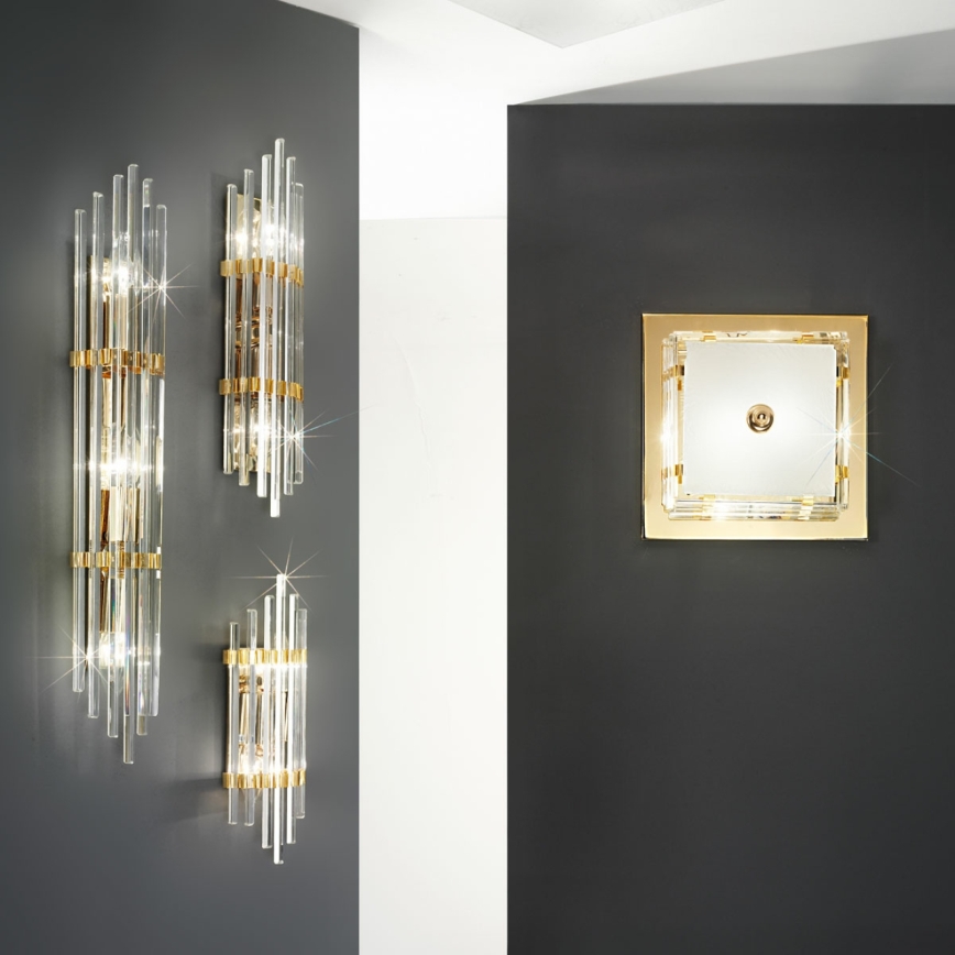 Kolarz 0342.62S.3 - Iluminação de parede ONTARIO 2xE14/40W/230V 31 cm 24K dourado