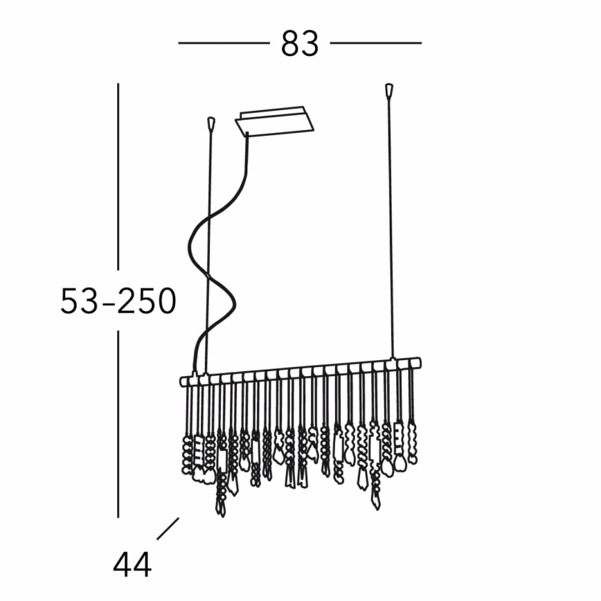 Kolarz 104.85.5 - Candeeiro suspenso de cristal STRETTA 5xG9/40W/230V cromado brilhante