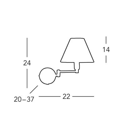 Kolarz 264.61.6 - Luz de parede HILTON 1xE14/40W/230V