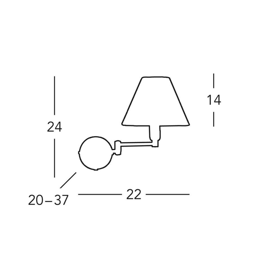Kolarz 264.61.6 - Luz de parede HILTON 1xE14/40W/230V