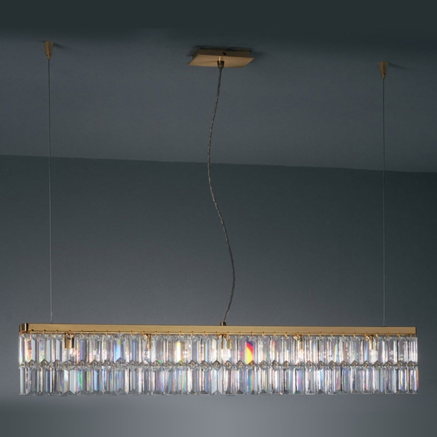 Kolarz 314.87.3 - Candeeiro suspenso de cristal PRISMA 7xG9/25W/230V 24K dourado