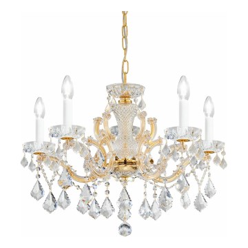 Kolarz 3149.85.3.KoT - Candeeiro suspenso de cristal MARIA LOUISE 5xE14/40W/230V 24K dourado