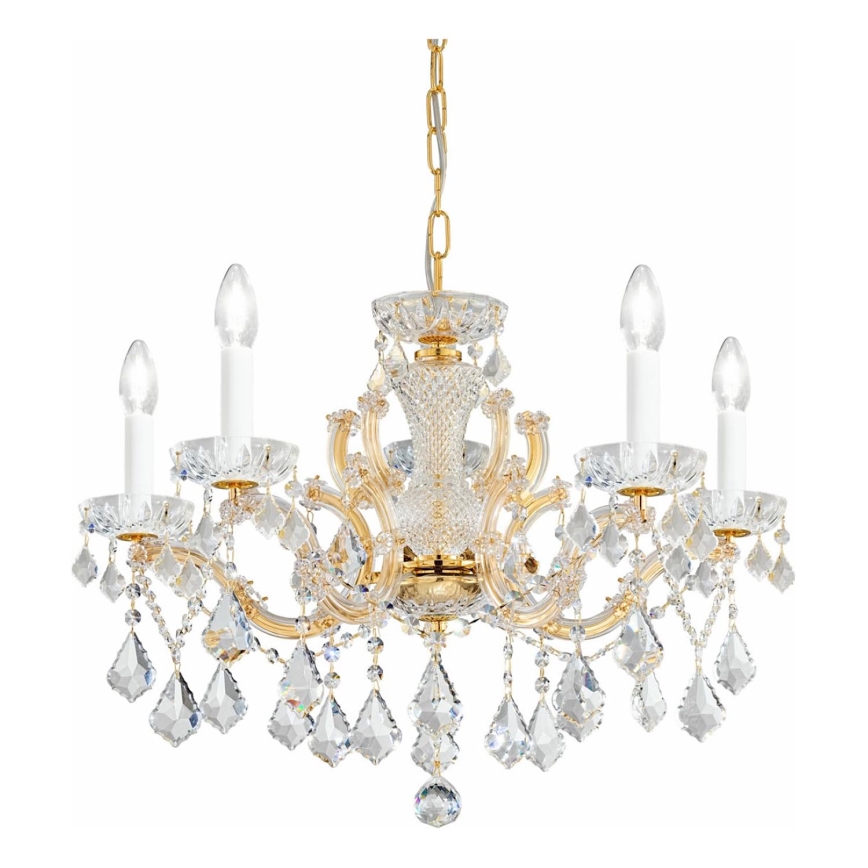 Kolarz 3149.85.3.KoT - Candeeiro suspenso de cristal MARIA LOUISE 5xE14/40W/230V 24K dourado