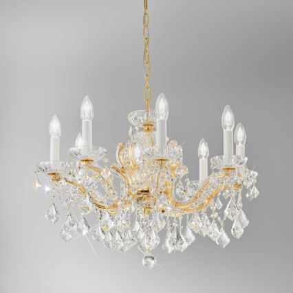 Kolarz 3149.88.3.KoT - Candeeiro suspenso de cristal MARIA LOUISE 8xE14/40W/230V 24K dourado