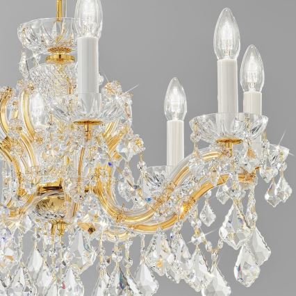 Kolarz 3149.88.3.KoT - Candeeiro suspenso de cristal MARIA LOUISE 8xE14/40W/230V 24K dourado