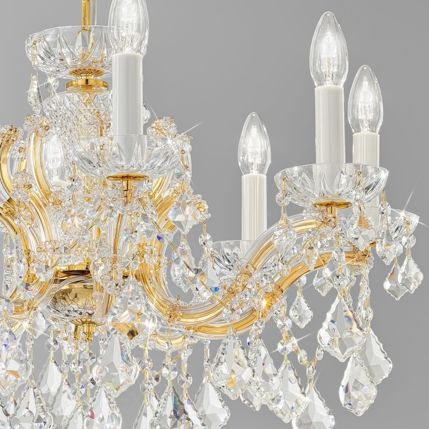 Kolarz 3149.88.3.KoT - Candeeiro suspenso de cristal MARIA LOUISE 8xE14/40W/230V 24K dourado