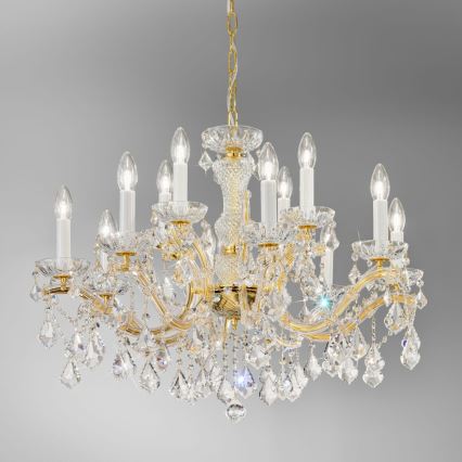 Kolarz 3149.88+4.3.KoT - Candeeiro suspenso de cristal MARIA LOUISE 12xE14/40W/230V 24K dourado
