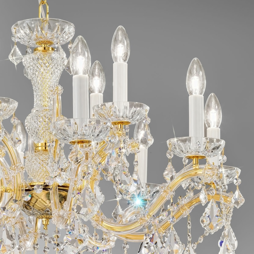 Kolarz 3149.88+4.3.KoT - Candeeiro suspenso de cristal MARIA LOUISE 12xE14/40W/230V 24K dourado