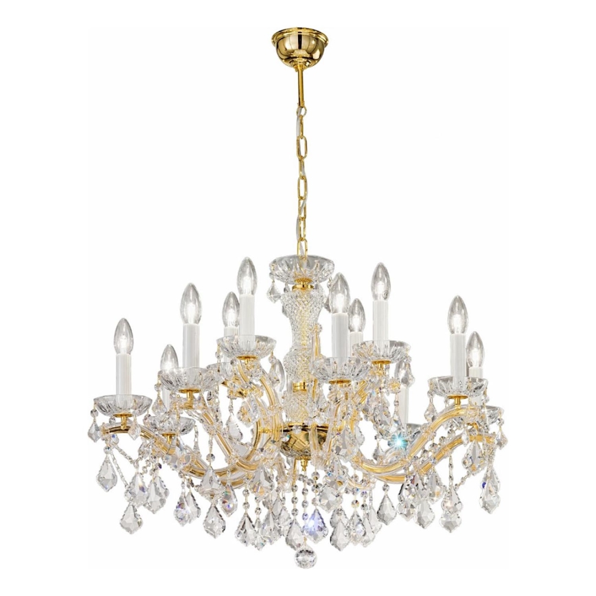 Kolarz 3149.88+4.3.KoT - Candeeiro suspenso de cristal MARIA LOUISE 12xE14/40W/230V 24K dourado