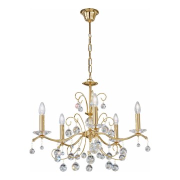 Kolarz 3234.85.3.KoT - Candeeiro suspenso de cristal CARMEN 5xE14/60W/230V 24K dourado