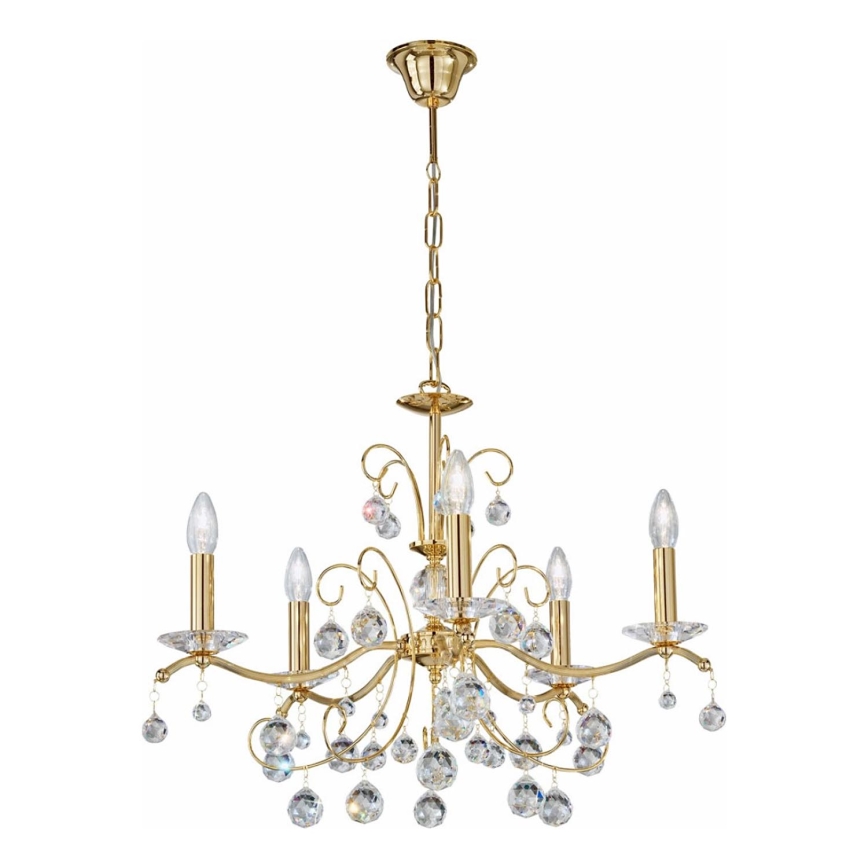 Kolarz 3234.85.3.KoT - Candeeiro suspenso de cristal CARMEN 5xE14/60W/230V 24K dourado
