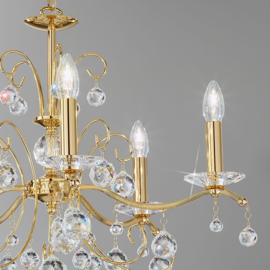 Kolarz 3234.85.3.KoT - Candeeiro suspenso de cristal CARMEN 5xE14/60W/230V 24K dourado