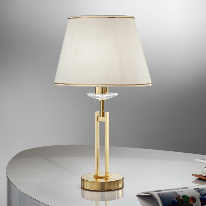 Kolarz 330.71.8C - Candeeiro de mesa de cristal IMPERIAL 1xE27/60W/230V dourado/bege