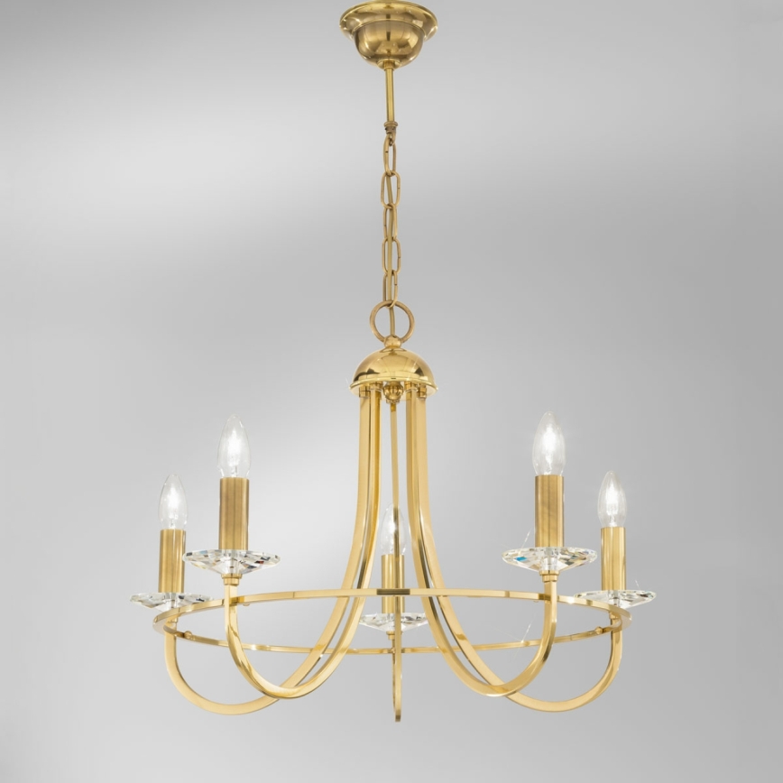 Kolarz 330.85.8C - Candeeiro suspenso de cristal IMPERIAL 5xE14/60W/230V dourado
