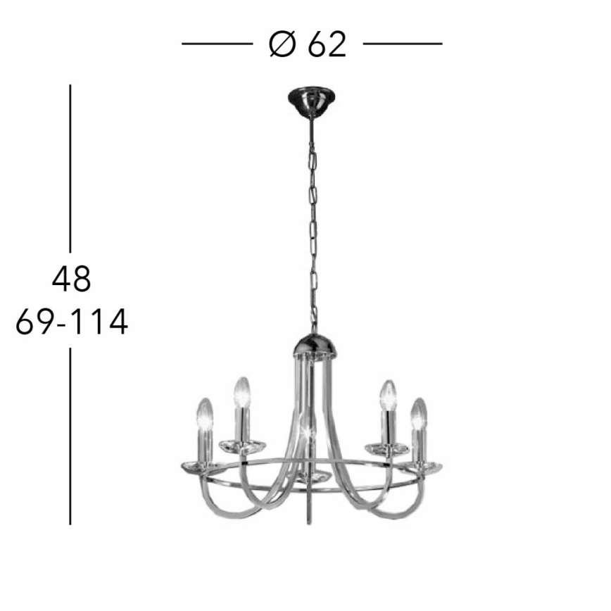 Kolarz 330.85.8C - Candeeiro suspenso de cristal IMPERIAL 5xE14/60W/230V dourado