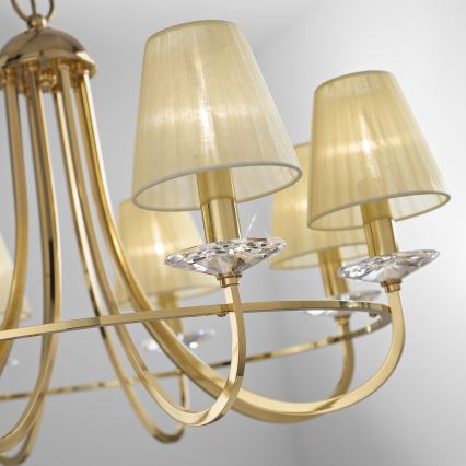 Kolarz 330.88.8C - Candeeiro suspenso de cristal IMPERIAL 8xE14/60W/230V dourado