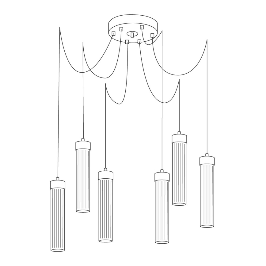 Kolarz 6009.30650 - Candeeiro suspenso RAGGIO 6xE14/25W/230V aranha prateado