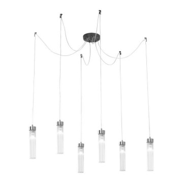 Kolarz 6009.30660 - Candeeiro suspenso RAGGIO 6xE14/25W/230V aranha cromado mate