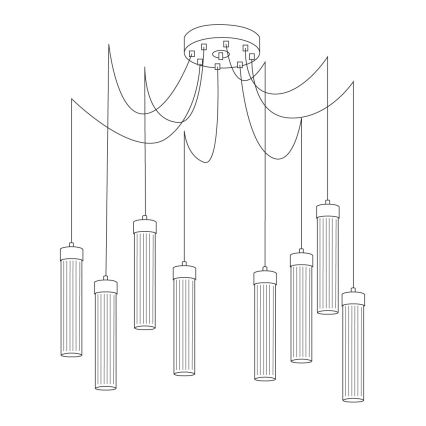 Kolarz 6009.30830 - Candeeiro suspenso RAGGIO 8xE14/25W/230V aranha 24K dourado