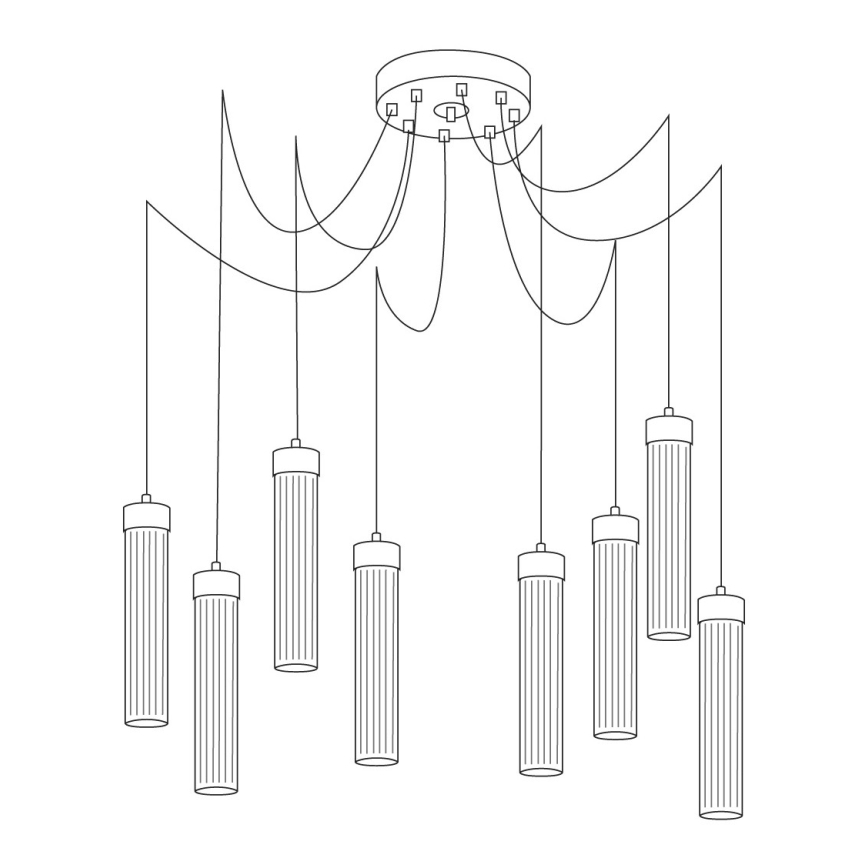 Kolarz 6009.30830 - Candeeiro suspenso RAGGIO 8xE14/25W/230V aranha 24K dourado