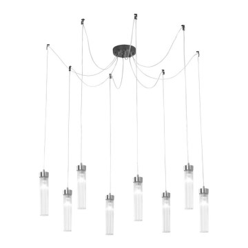 Kolarz 6009.30860 - Candeeiro suspenso RAGGIO 8xE14/25W/230V aranha cromado mate