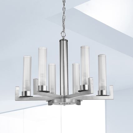 Kolarz 6009.80650 - Candelabro suspenso RAGGIO 6xE14/25W/230V prateado
