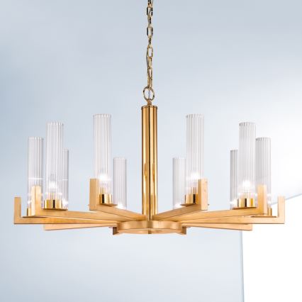 Kolarz 6009.81030 - Candelabro suspenso RAGGIO 10xE14/25W/230V 24K dourado