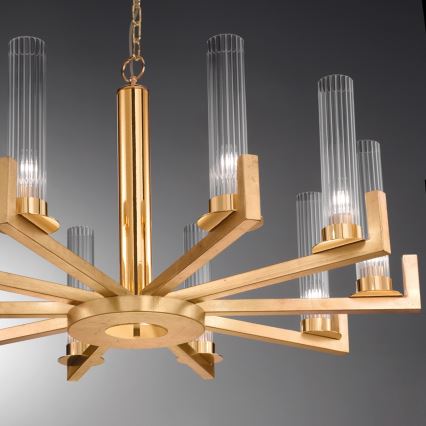 Kolarz 6009.81030 - Candelabro suspenso RAGGIO 10xE14/25W/230V 24K dourado